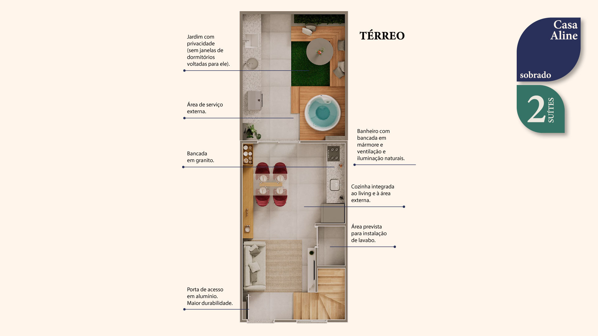 Casa Aline Sobrado 2 Suítes